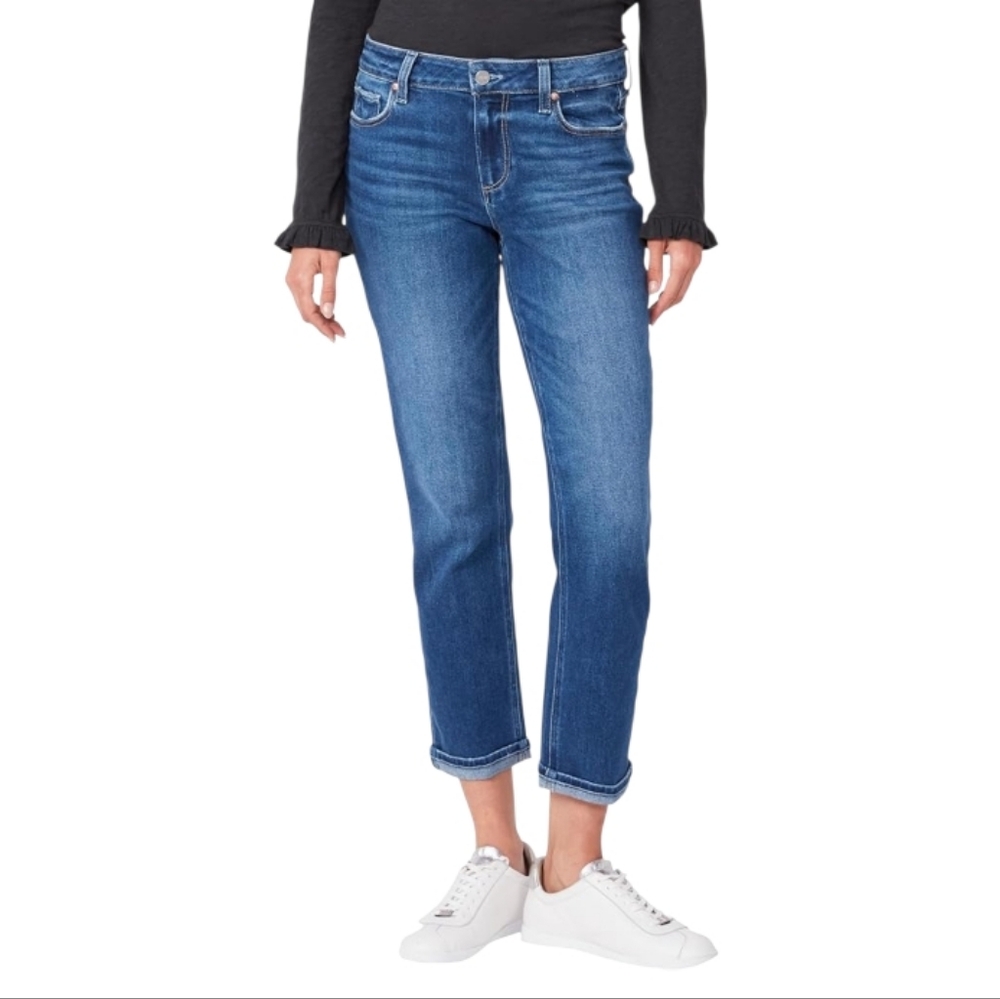 PAIGE Medium Wash Cropped Ankle Jeans